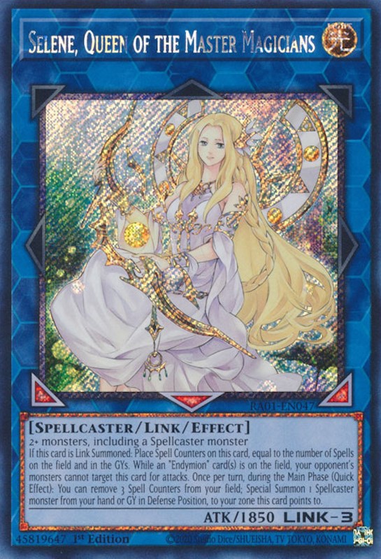 Selene, Queen of the Master Magicians [RA01-EN047] Platinum Secret Rare | Shuffle n Cut Hobbies & Games