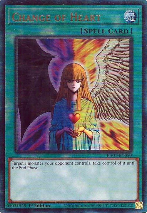 Change of Heart [RA01-EN050] Prismatic Ultimate Rare | Shuffle n Cut Hobbies & Games