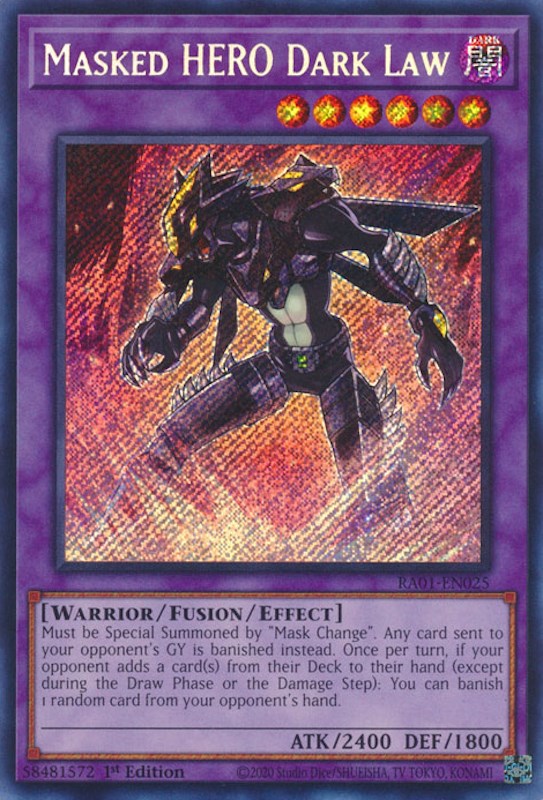 Masked HERO Dark Law [RA01-EN025] Secret Rare | Shuffle n Cut Hobbies & Games
