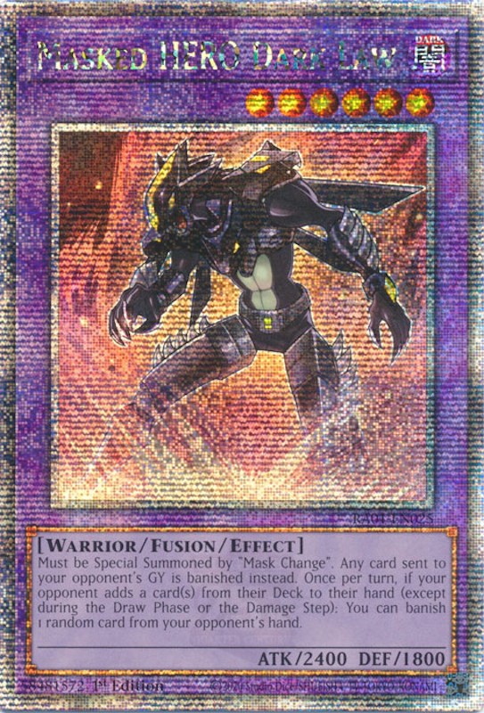 Masked HERO Dark Law [RA01-EN025] Quarter Century Secret Rare | Shuffle n Cut Hobbies & Games