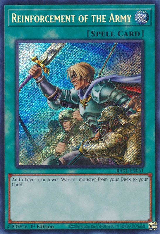 Reinforcement of the Army [RA01-EN051] Secret Rare | Shuffle n Cut Hobbies & Games
