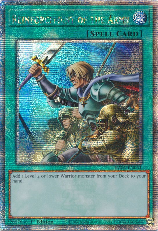 Reinforcement of the Army [RA01-EN051] Quarter Century Secret Rare | Shuffle n Cut Hobbies & Games