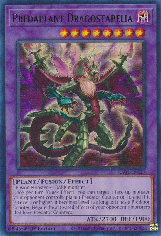 Predaplant Dragostapelia [RA01-EN027] Ultra Rare | Shuffle n Cut Hobbies & Games
