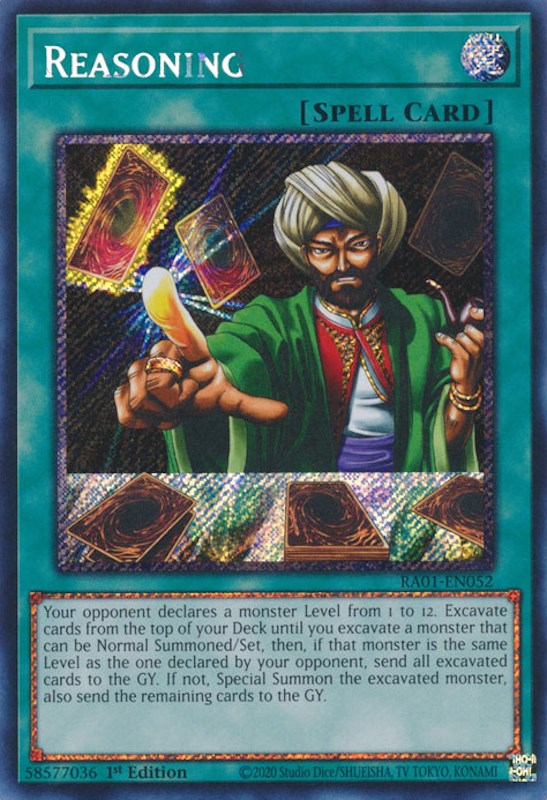Reasoning [RA01-EN052] Platinum Secret Rare | Shuffle n Cut Hobbies & Games