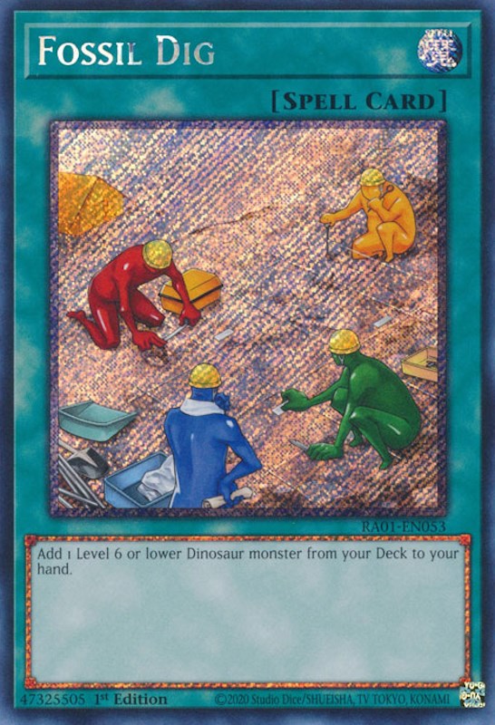 Fossil Dig [RA01-EN053] Platinum Secret Rare | Shuffle n Cut Hobbies & Games