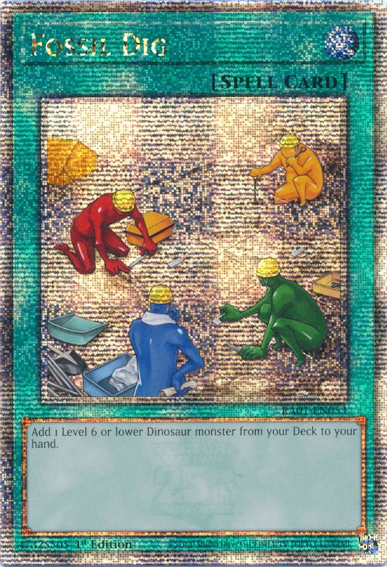 Fossil Dig [RA01-EN053] Quarter Century Secret Rare | Shuffle n Cut Hobbies & Games