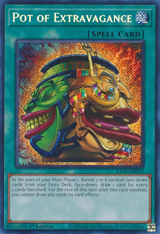 Pot of Extravagance [RA01-EN059] Secret Rare | Shuffle n Cut Hobbies & Games