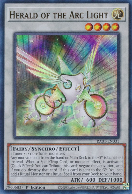 Herald of the Arc Light [RA01-EN031] Ultra Rare | Shuffle n Cut Hobbies & Games