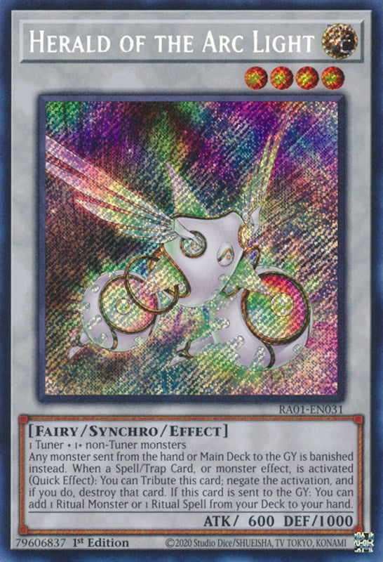Herald of the Arc Light [RA01-EN031] Secret Rare | Shuffle n Cut Hobbies & Games