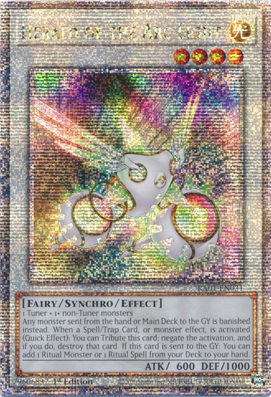 Herald of the Arc Light [RA01-EN031] Quarter Century Secret Rare | Shuffle n Cut Hobbies & Games