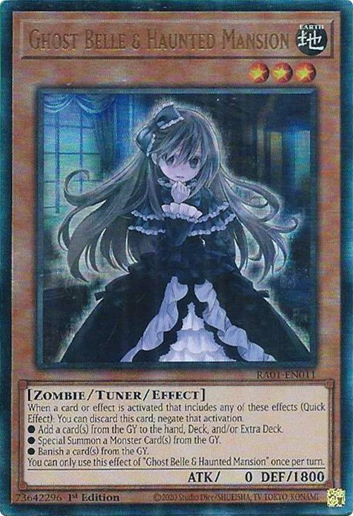 Ghost Belle & Haunted Mansion [RA01-EN011] Prismatic Ultimate Rare | Shuffle n Cut Hobbies & Games