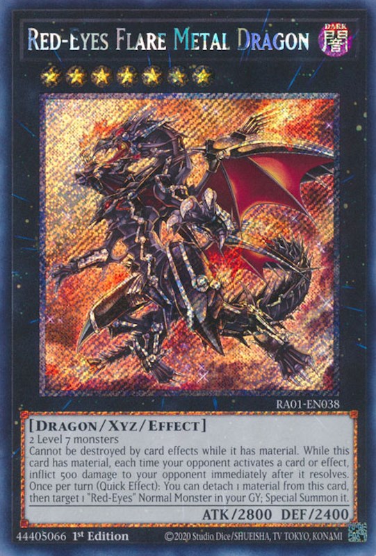 Red-Eyes Flare Metal Dragon [RA01-EN038] Platinum Secret Rare | Shuffle n Cut Hobbies & Games