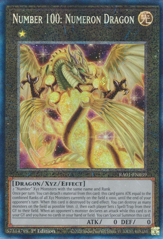 Number 100: Numeron Dragon [RA01-EN039] Prismatic Collector's Rare | Shuffle n Cut Hobbies & Games