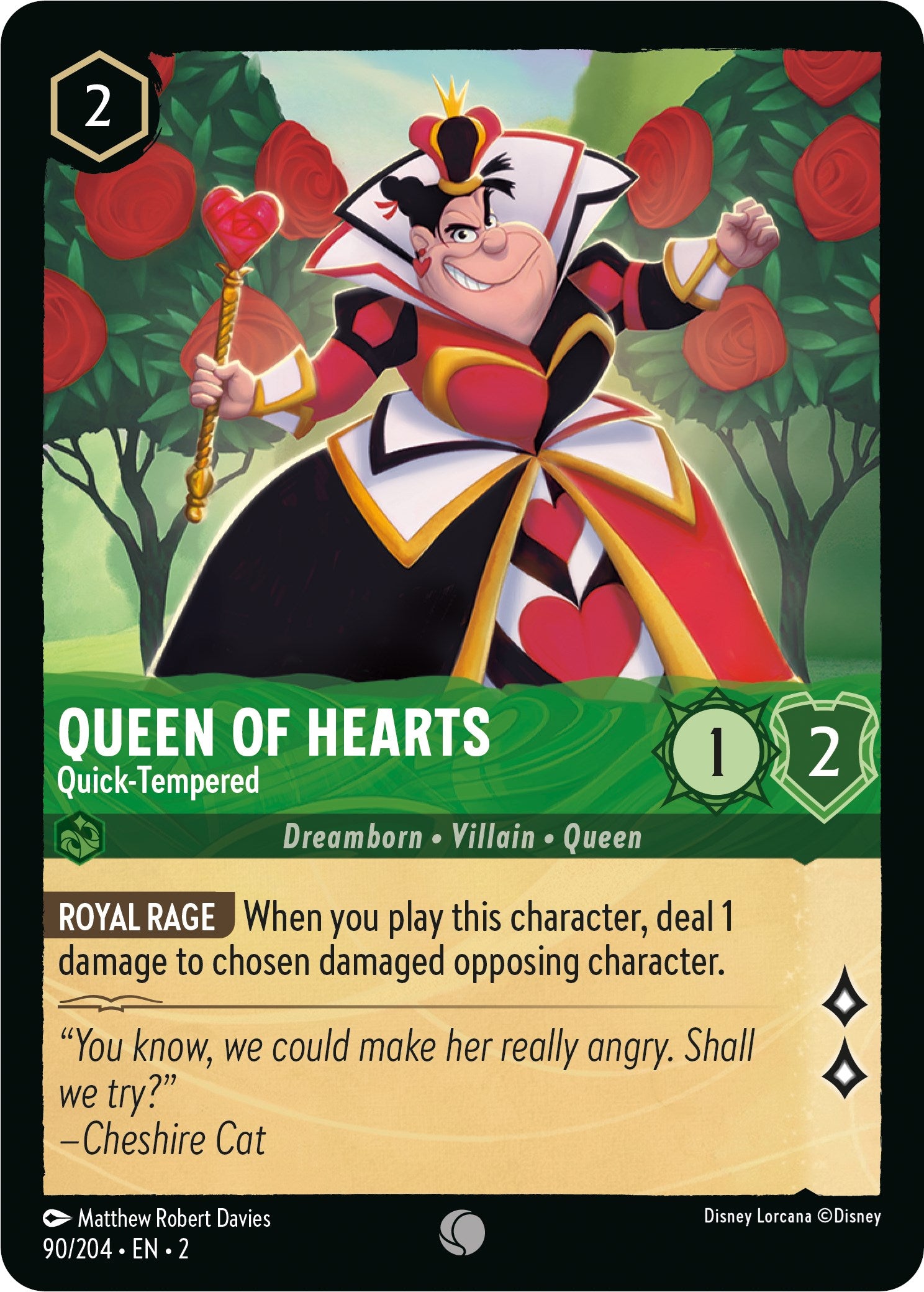 Queen of Hearts - Quick-Tempered (90/204) [Rise of the Floodborn] | Shuffle n Cut Hobbies & Games