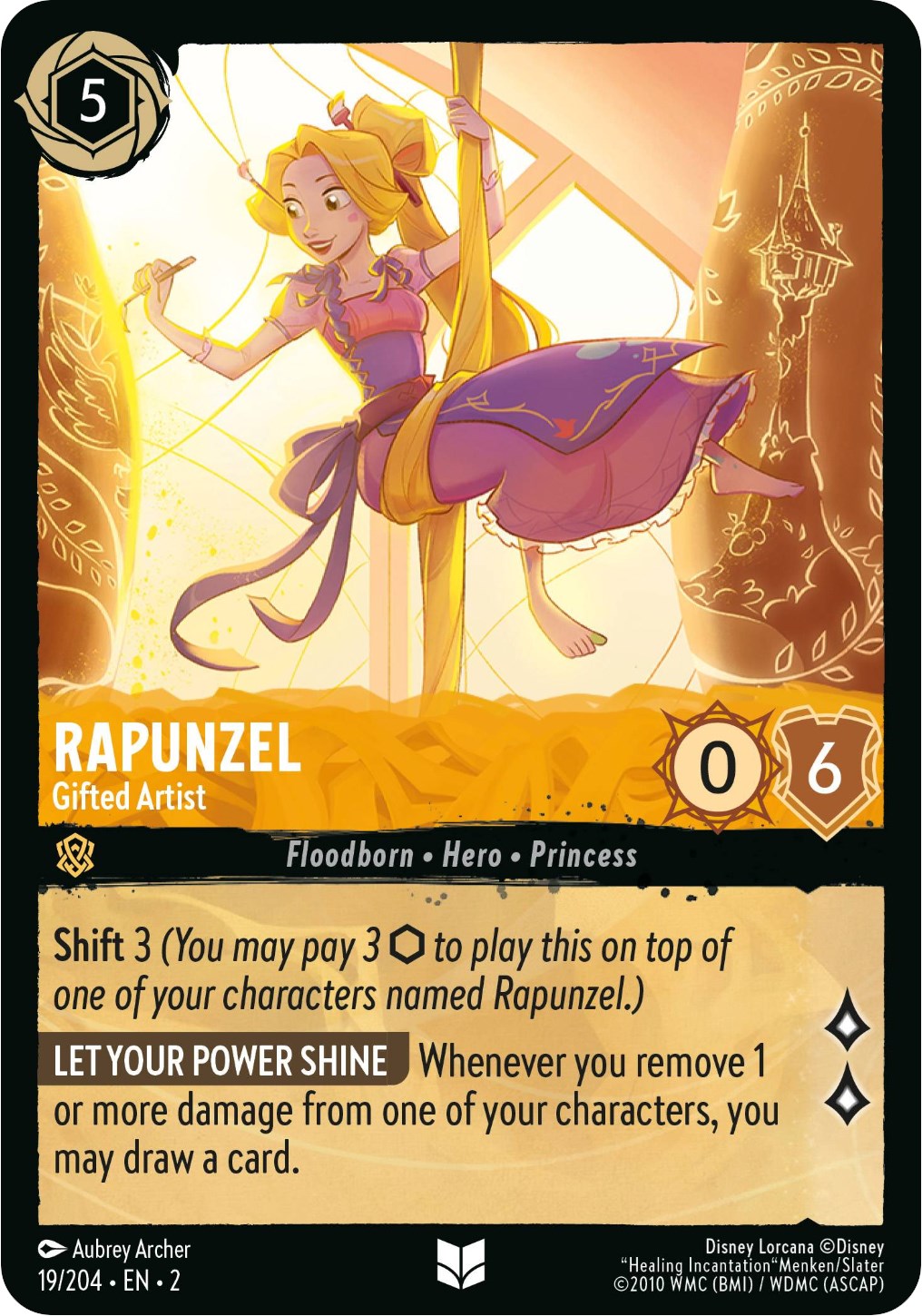 Rapunzel - Gifted Artist (19/204) [Rise of the Floodborn] | Shuffle n Cut Hobbies & Games