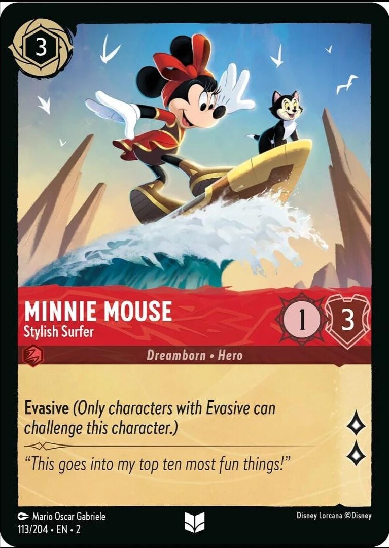 Minnie Mouse - Stylish Surfer (113/204) [Rise of the Floodborn] | Shuffle n Cut Hobbies & Games