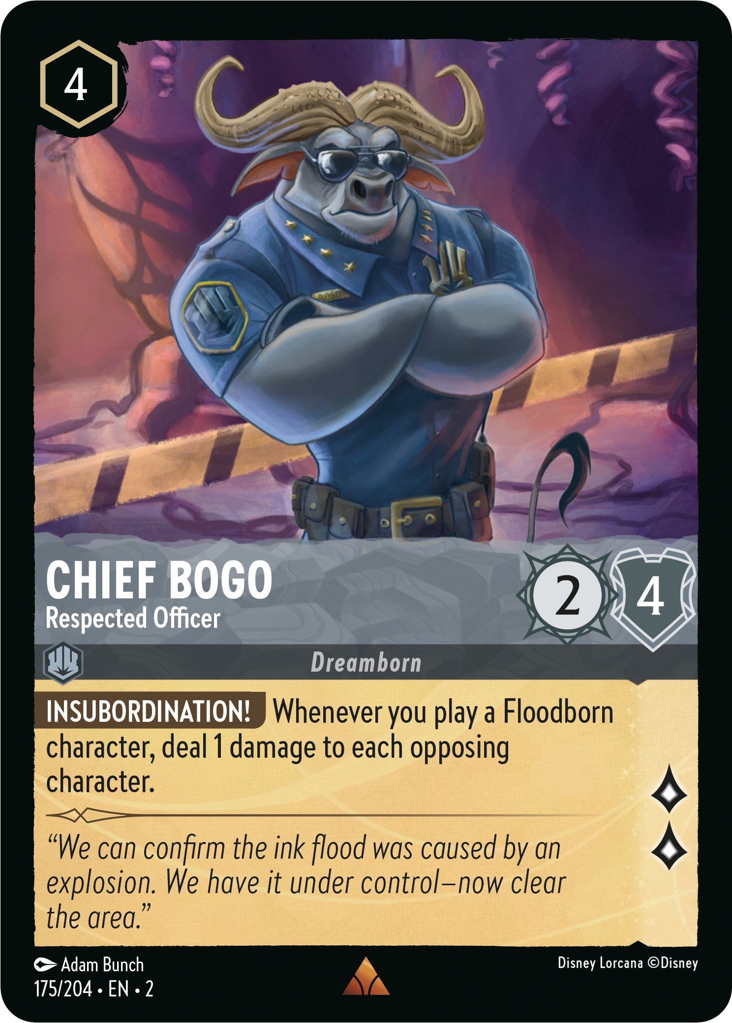 Chief Bogo - Respected Officer (175/204) [Rise of the Floodborn] | Shuffle n Cut Hobbies & Games