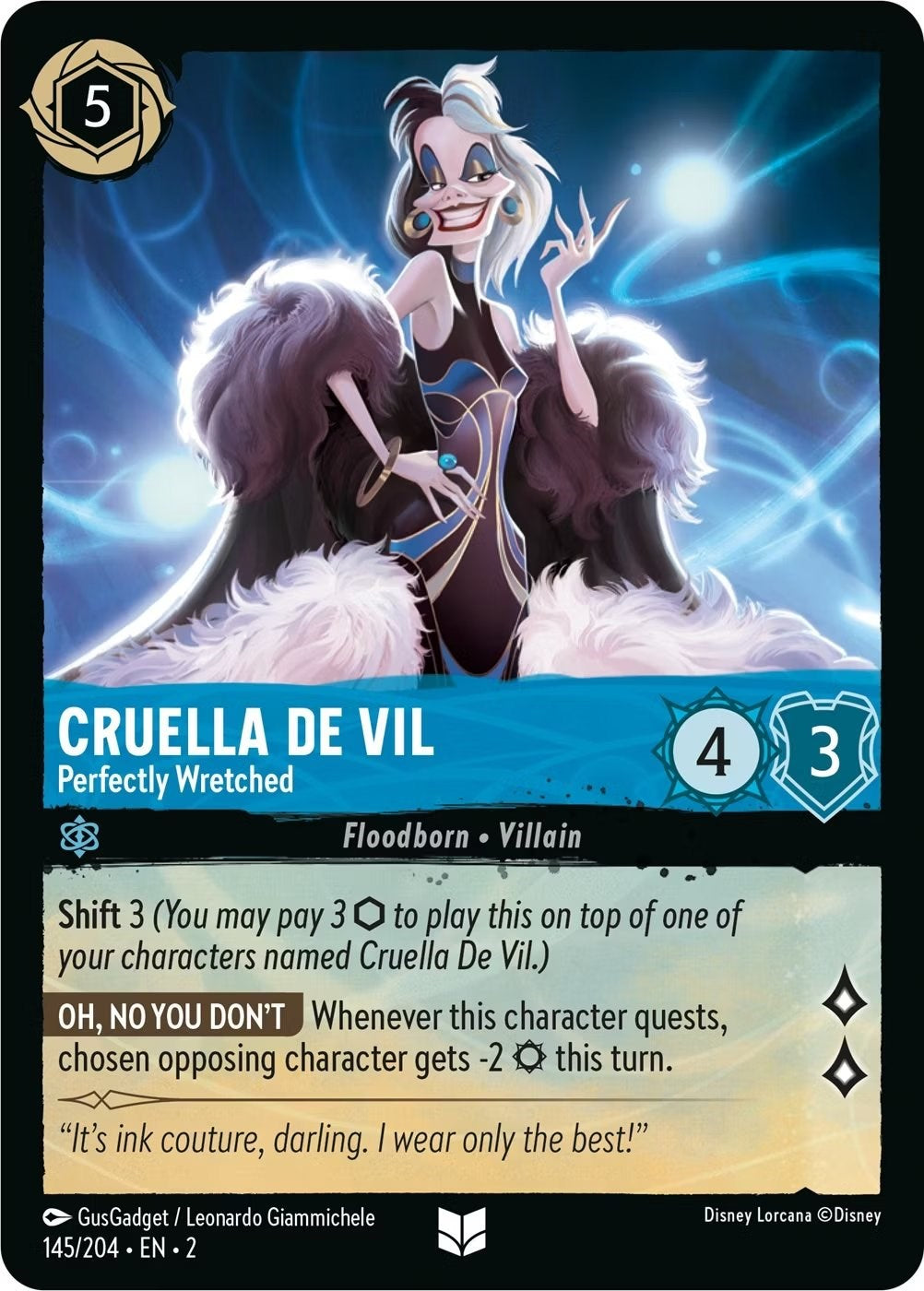 Cruella De Vil - Perfectly Wretched (145/204) [Rise of the Floodborn] | Shuffle n Cut Hobbies & Games