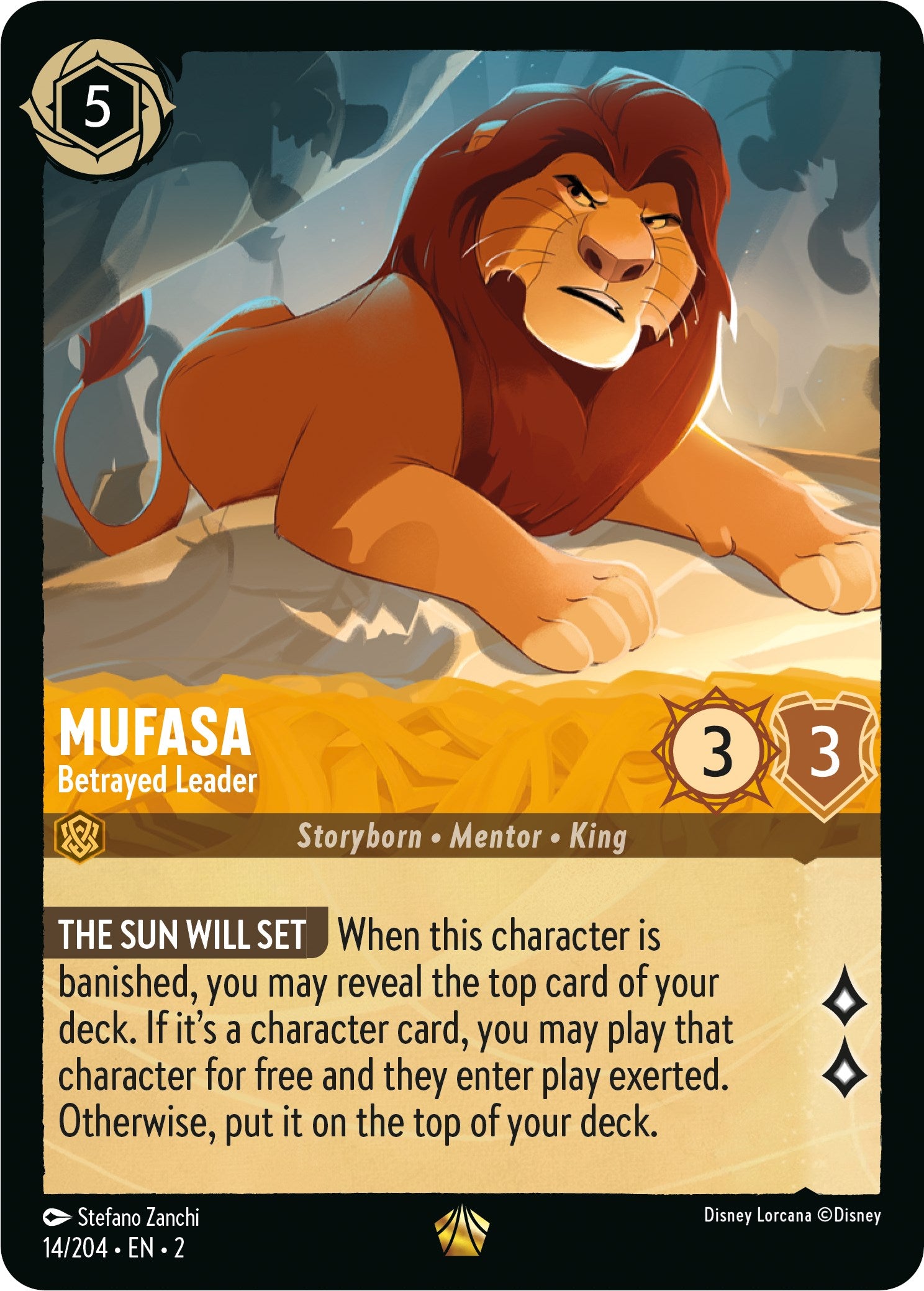 Mufasa - Betrayed Leader (14/204) [Rise of the Floodborn] | Shuffle n Cut Hobbies & Games