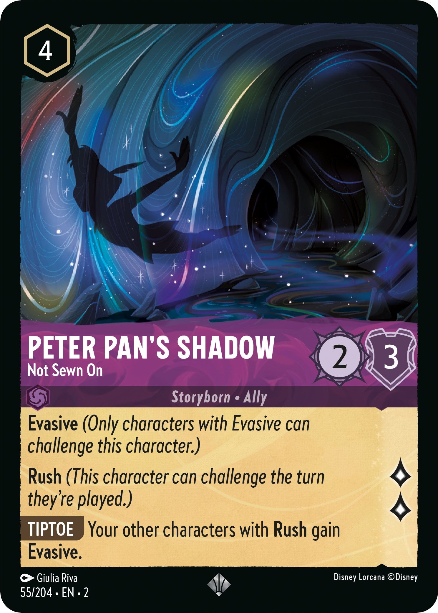 Peter Pan's Shadow - Not Sewn On (55/204) [Rise of the Floodborn] | Shuffle n Cut Hobbies & Games