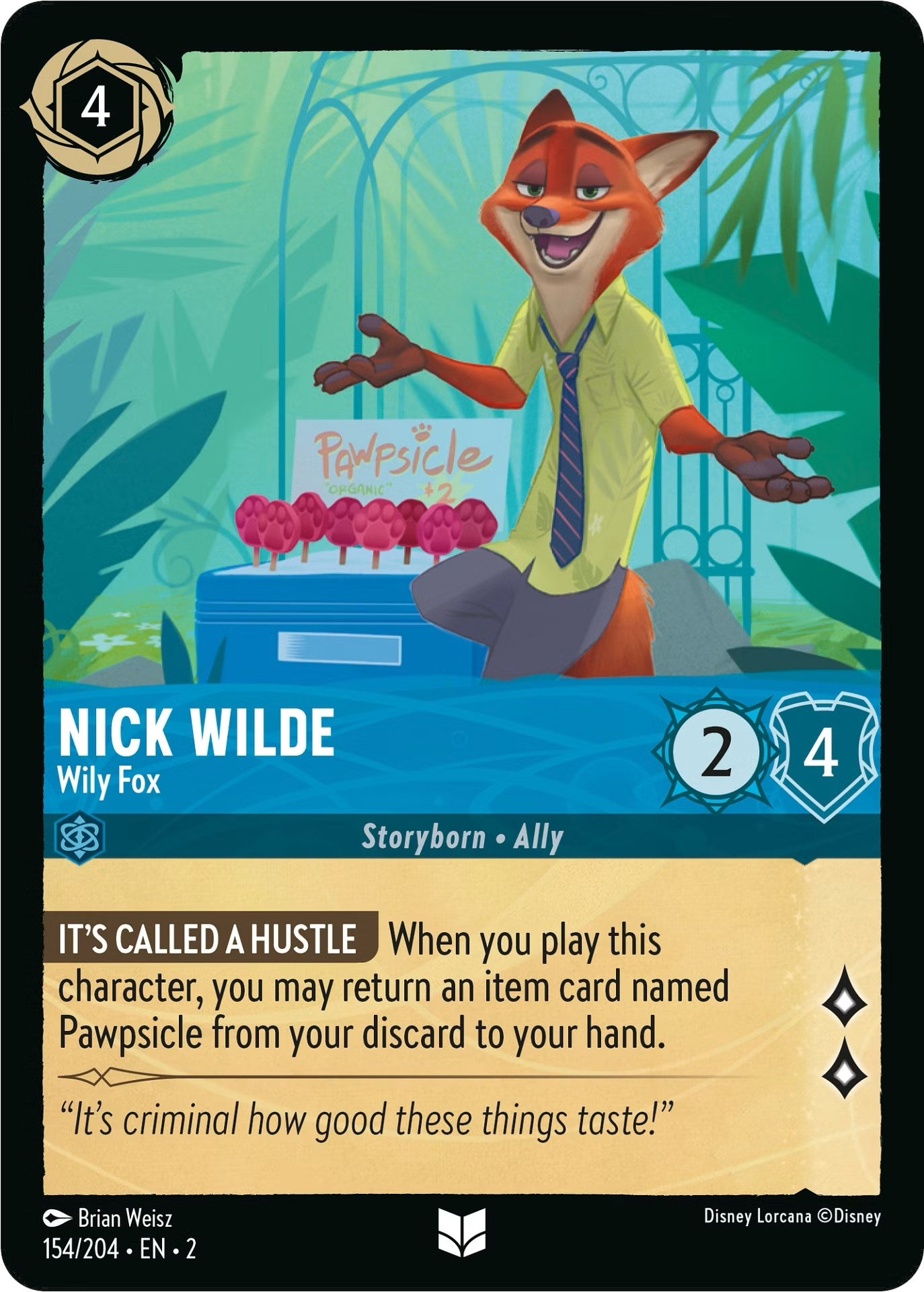 Nick Wilde - Wily Fox (154/204) [Rise of the Floodborn] | Shuffle n Cut Hobbies & Games