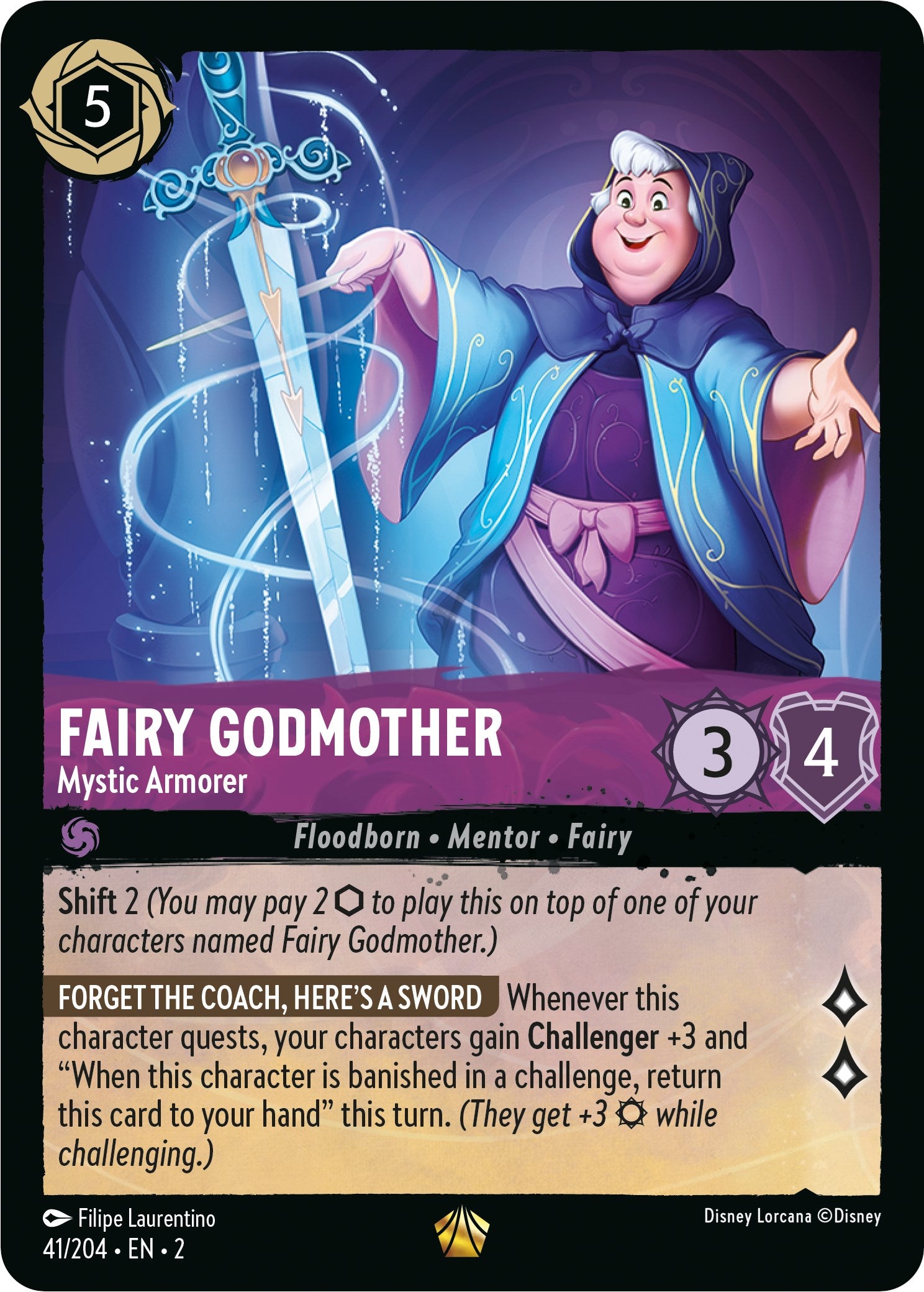 Fairy Godmother - Mystic Armorer (41/204) [Rise of the Floodborn] | Shuffle n Cut Hobbies & Games