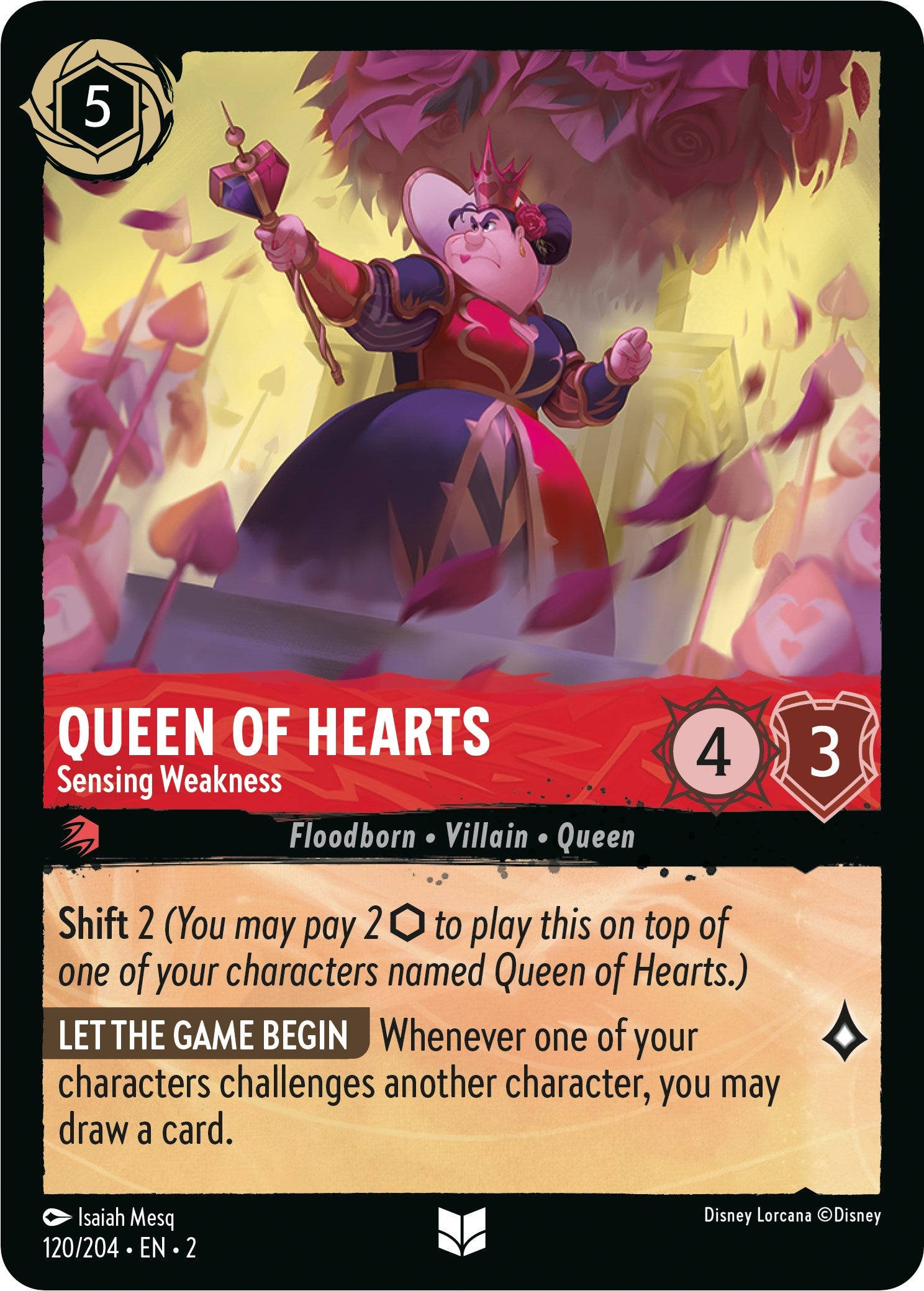Queen of Hearts - Sensing Weakness (120/204) [Rise of the Floodborn] | Shuffle n Cut Hobbies & Games
