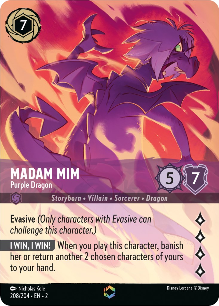 Madam Mim - Purple Dragon (Enchanted) (208/204) [Rise of the Floodborn] | Shuffle n Cut Hobbies & Games