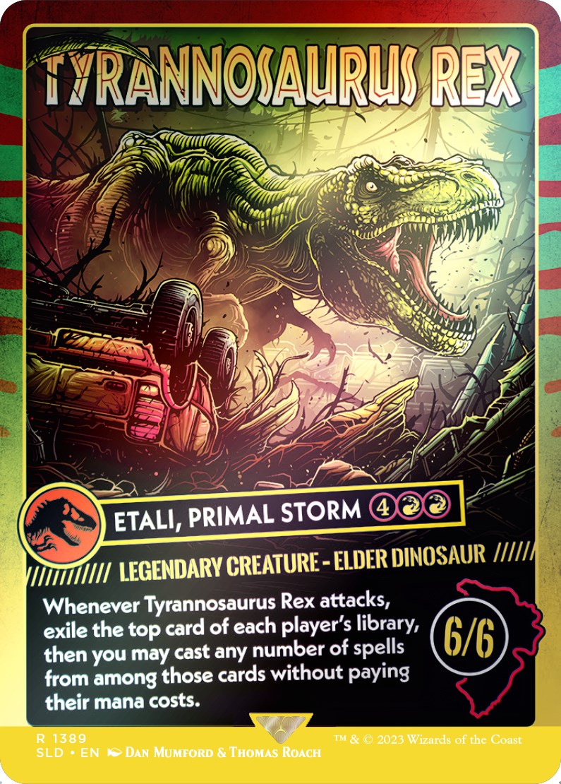 Tyrannosaurus Rex - Etali, Primal Storm (Rainbow Foil) [Secret Lair Drop Series] | Shuffle n Cut Hobbies & Games