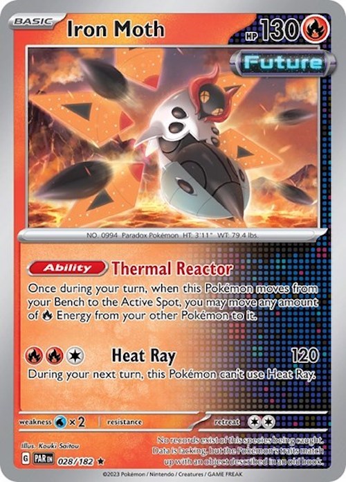 Iron Moth (028/182) (Cosmos Holo) [Scarlet & Violet: Paradox Rift] | Shuffle n Cut Hobbies & Games