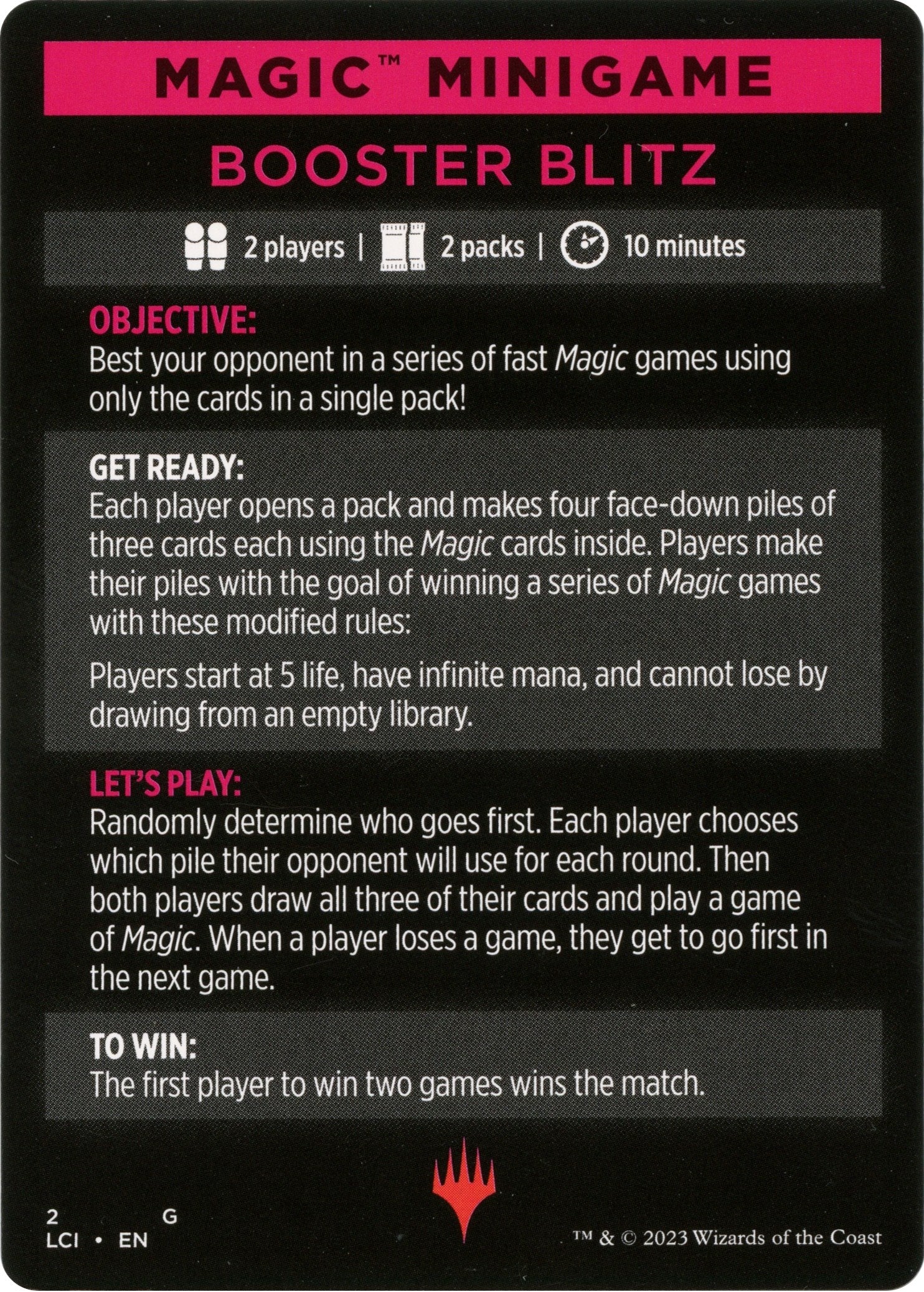 Booster Blitz (Magic Minigame) [The Lost Caverns of Ixalan Minigame] | Shuffle n Cut Hobbies & Games