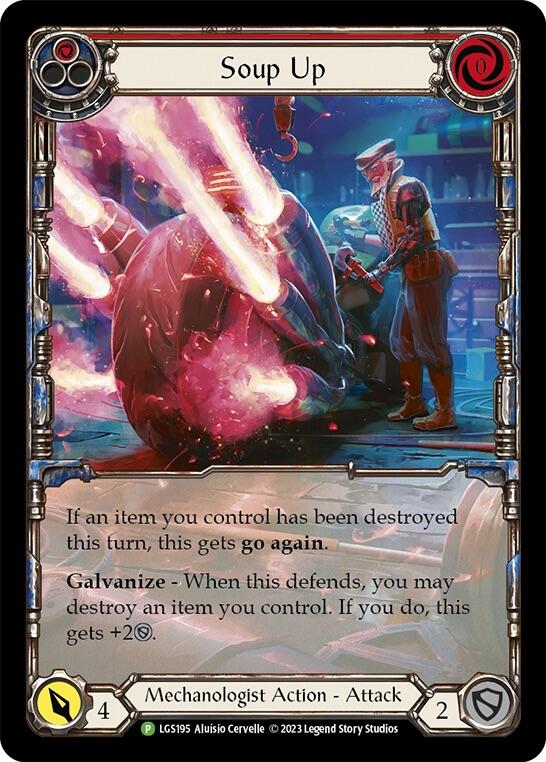 Soup Up (Red) [LGS195] (Promo)  Rainbow Foil | Shuffle n Cut Hobbies & Games