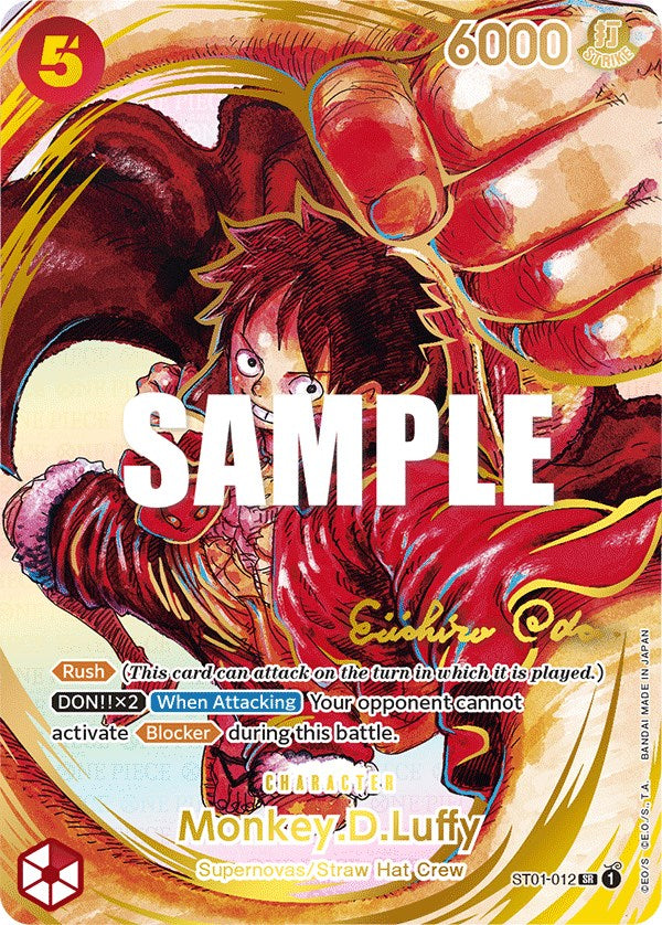 Monkey.D.Luffy (Alternate Art) (Gold-Stamped Signature) [Starter Deck: Straw Hat Crew] | Shuffle n Cut Hobbies & Games