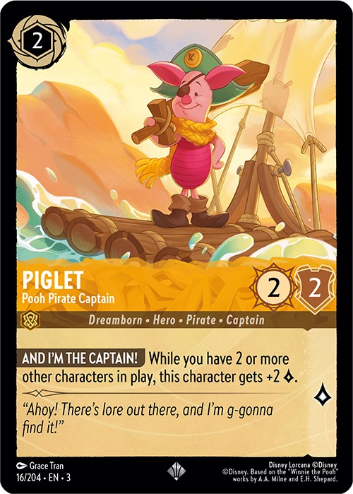 Piglet - Pooh Pirate Captain (16/204) [Into the Inklands] | Shuffle n Cut Hobbies & Games