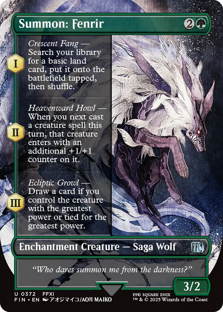 Summon: Fenrir (Borderless) [FINAL FANTASY] | Shuffle n Cut Hobbies & Games