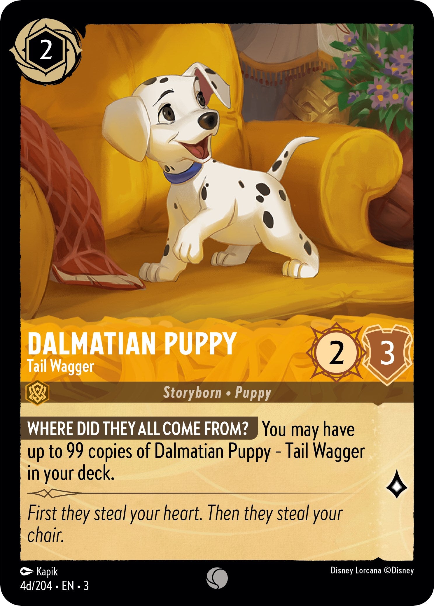 Dalmatian Puppy - Tail Wagger (4d) (4d/204) [Into the Inklands] | Shuffle n Cut Hobbies & Games