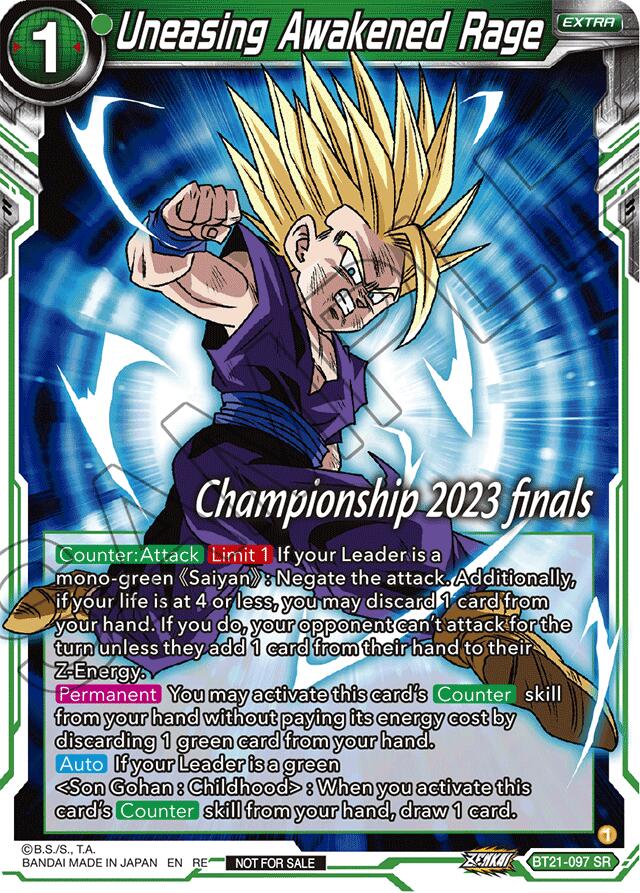 Uneasing Awakened Rage (2023 Championship Finals Celebration Pack) (BT21-097) [Tournament Promotion Cards] | Shuffle n Cut Hobbies & Games
