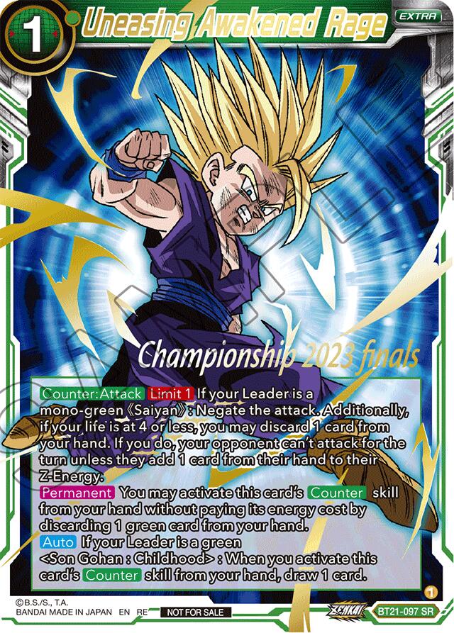 Uneasing Awakened Rage (2023 Championship Finals Celebration Pack Deluxe Set) (BT21-097) [Tournament Promotion Cards] | Shuffle n Cut Hobbies & Games