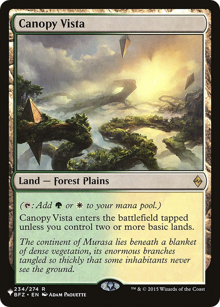 Canopy Vista [The List] | Shuffle n Cut Hobbies & Games