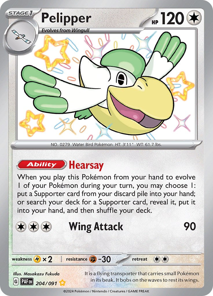 Pelipper (204/091) [Scarlet & Violet: Paldean Fates] | Shuffle n Cut Hobbies & Games