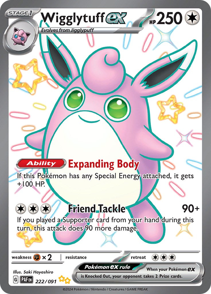 Wigglytuff ex (222/091) [Scarlet & Violet: Paldean Fates] | Shuffle n Cut Hobbies & Games