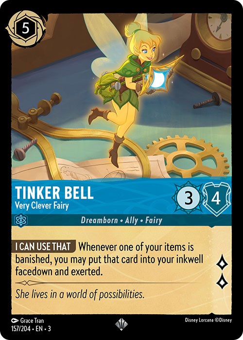 Tinker Bell - Very Clever Fairy (157/204) [Into the Inklands] | Shuffle n Cut Hobbies & Games