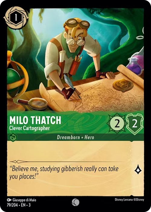 Milo Thatch - Clever Cartographer (79/204) [Into the Inklands] | Shuffle n Cut Hobbies & Games