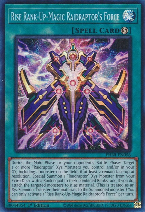 Rise Rank-Up-Magic Raidraptor's Force [PHNI-EN056] Super Rare | Shuffle n Cut Hobbies & Games