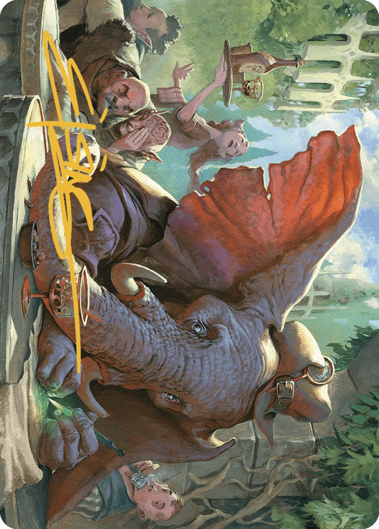 Loxodon Eavesdropper Art Card (Gold-Stamped Signature) [Murders at Karlov Manor Art Series] | Shuffle n Cut Hobbies & Games