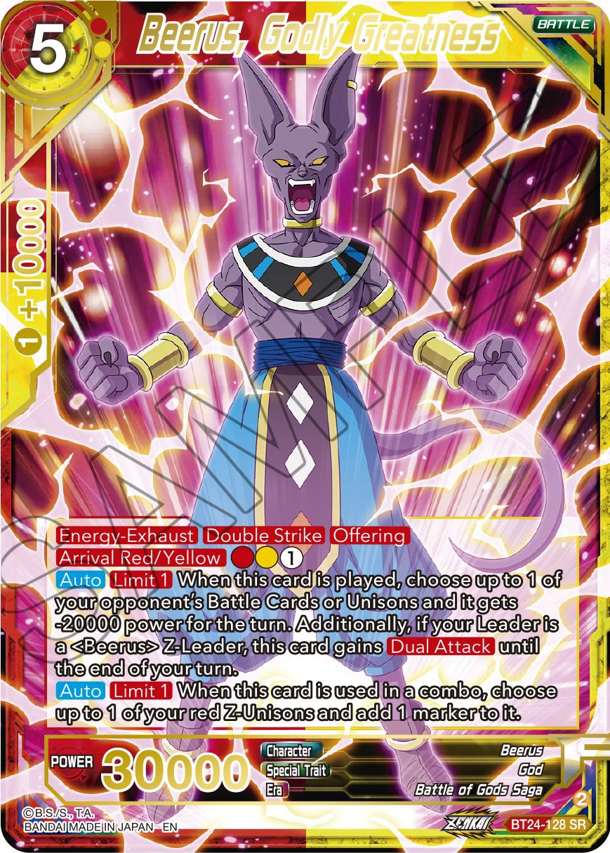 Beerus, Godly Greatness (BT24-128) [Beyond Generations] | Shuffle n Cut Hobbies & Games