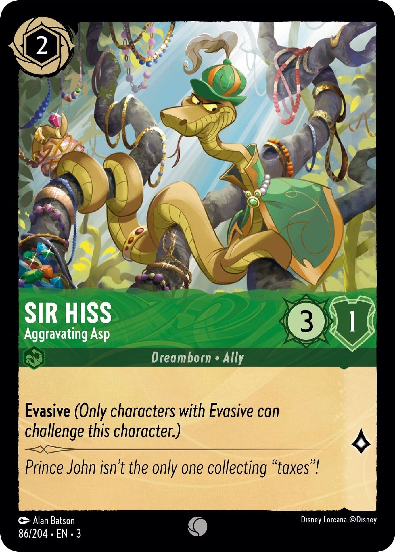 Sir Hiss - Aggravating Asp (86/204) [Into the Inklands] | Shuffle n Cut Hobbies & Games