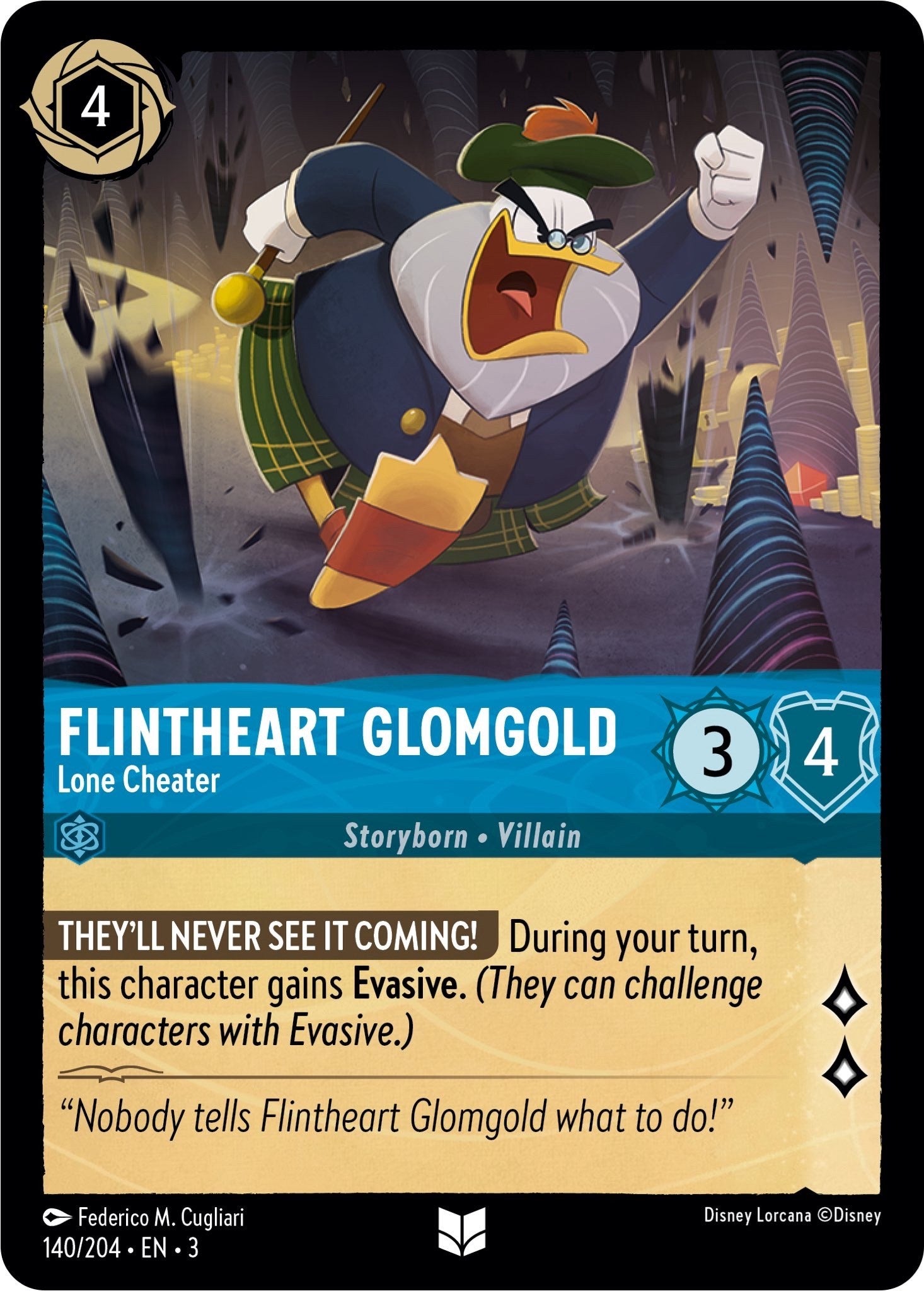 Flintheart Glomgold - Lone Cheater (140/204) [Into the Inklands] | Shuffle n Cut Hobbies & Games