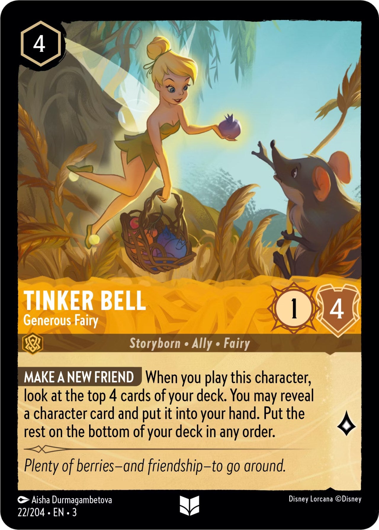 Tinker Bell - Generous Fairy (22/204) [Into the Inklands] | Shuffle n Cut Hobbies & Games