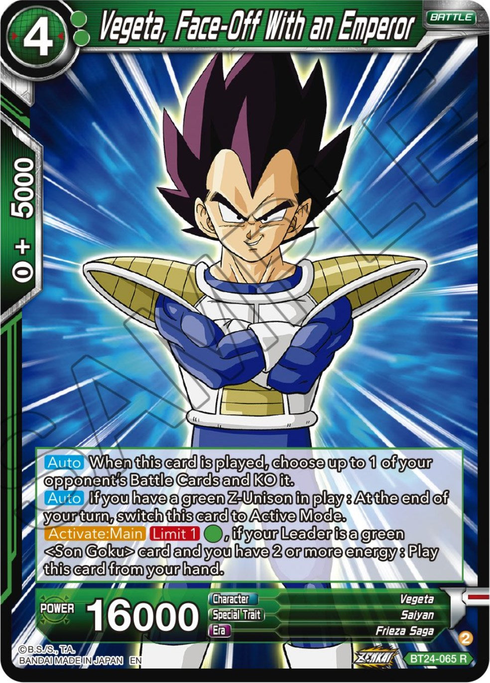 Vegeta, Face-Off With an Emperor (BT24-065) [Beyond Generations] | Shuffle n Cut Hobbies & Games